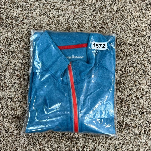 Tommy Bahama Pullover Mens Large Blue Long Sleeve 1/4 Zip Active Golf Sweater - Picture 12 of 12